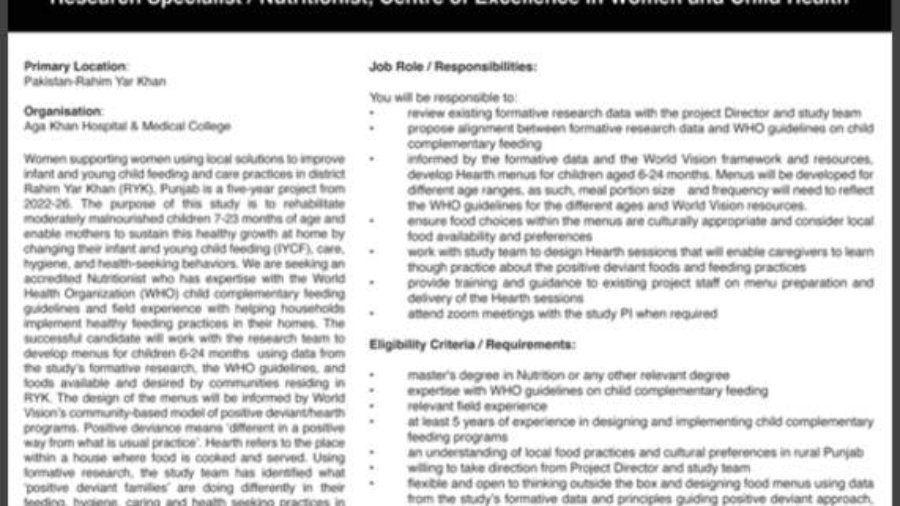 Aga-Khan-University-Jobs-[Research-Specialist+Nutritionist]