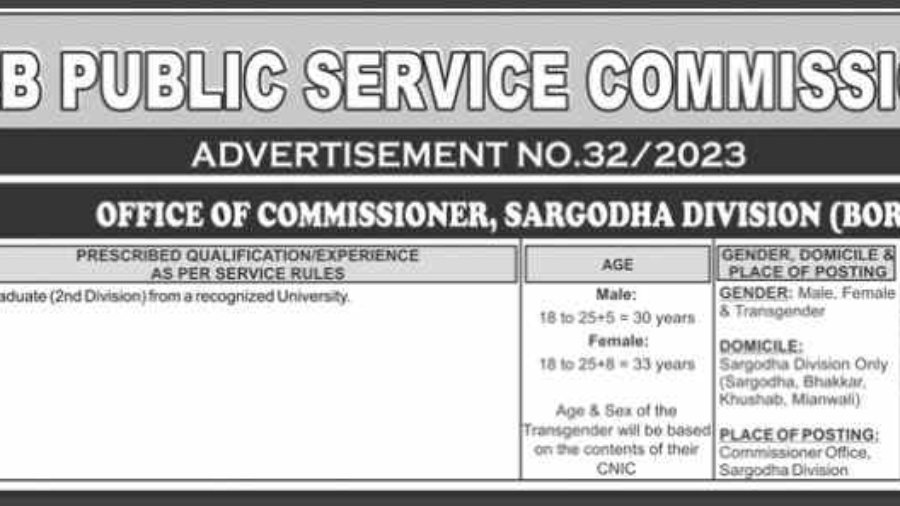 PPSC-Jobs-Punjab-(Cashier-BS-11)-[Sargodha-Division]